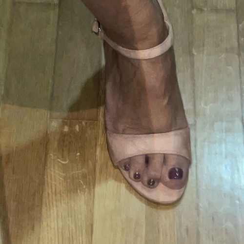 Women's suede sandals pink salmon size 38 with 8.5 cm heel