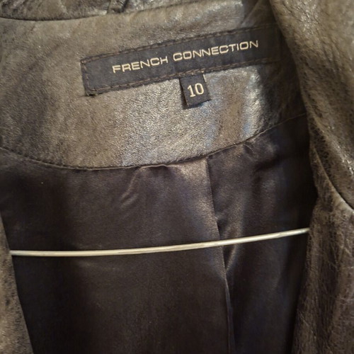 French Connection Rider leather jacket used, black, size M