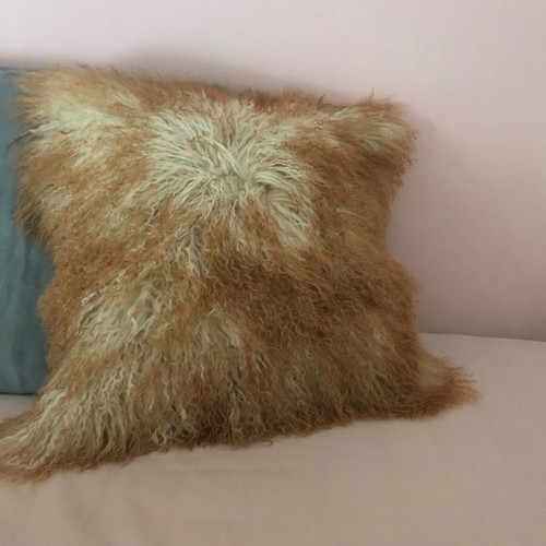 Furry sofa pillowcase new 50x50cm, 100% leather