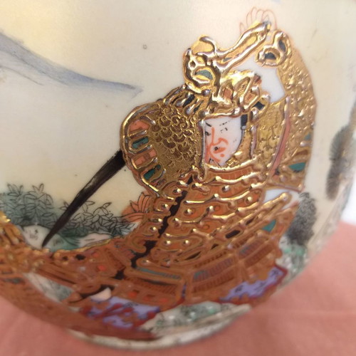 Royal Satsuma vase bowl used, hand-painted