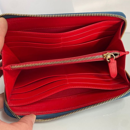 Christian Louboutin leather wallet used, blue