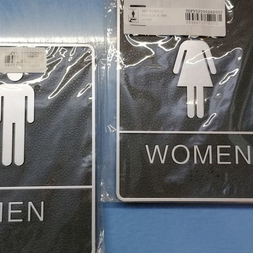 Men Women Signage Plates new, 2 pieces, hard plastic