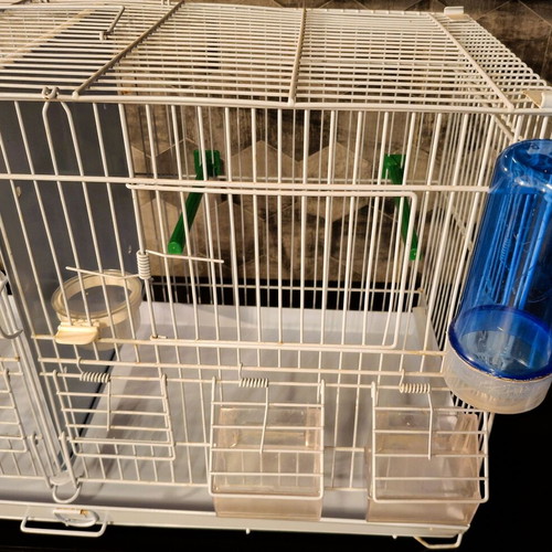 Metal double bird cage 60×25×33 cm with feeders and perches