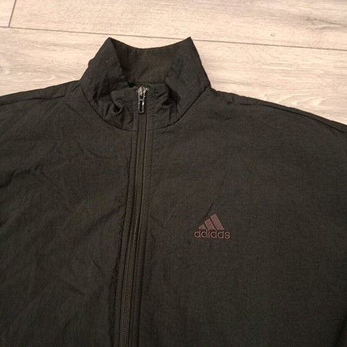Adidas women's fleece track jacket used, black and plum
