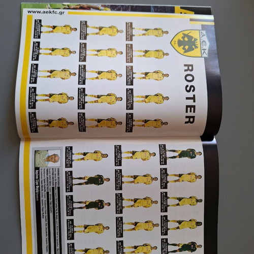 Match program 2006 AEK vs Anderlecht like new
