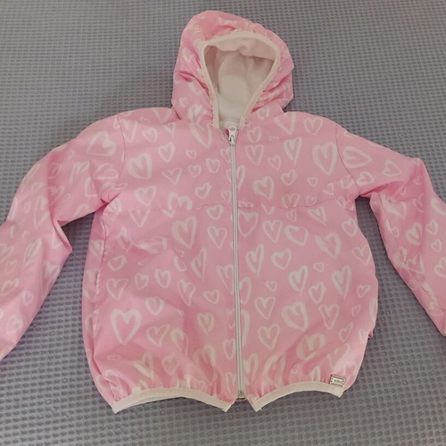 Light jacket used for 6 years old, white and pink