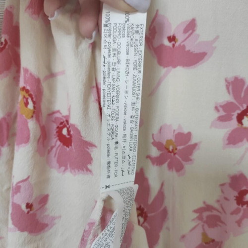 Zara midi floral button-up dress new, off white and pink