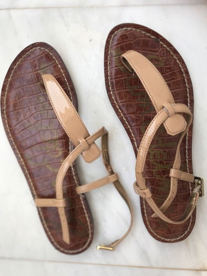 Δερμάτινα πέδιλα Sam Edelman μεταχειρισμένα, νούμερο 37, μπεζ