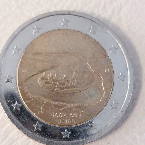 2 Euro Coin 2025 Germany Saarland Saarschleife like new