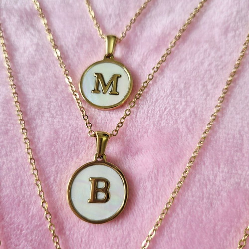 Monogram Necklace in Gold Steel New