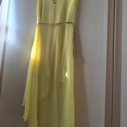 Bsb dress yellow color like new with golden belt