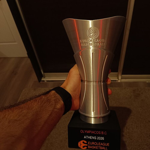 Olympiacos Euroleague trophy new, 27cm, 3D printed official replica