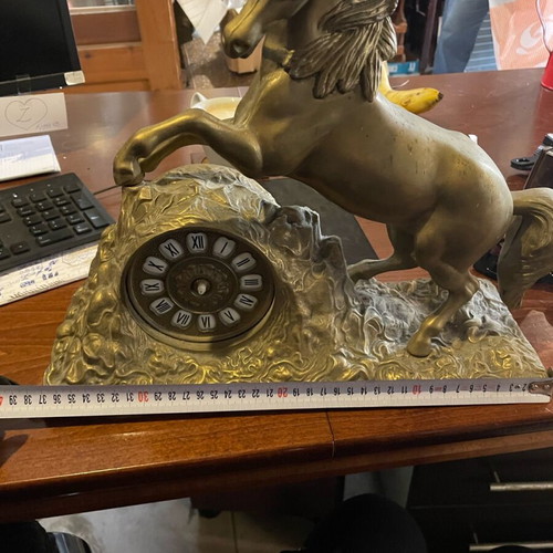 Bronze horse clock used, 1940s vintage