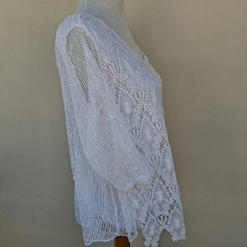 Sheer white blouse size L like new