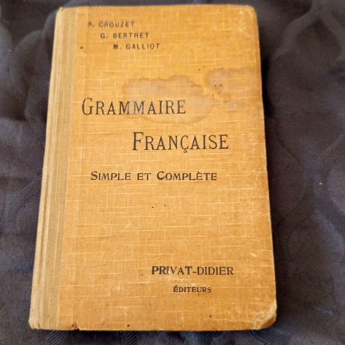French Grammar Book 1939 used with moisture stain on cover
