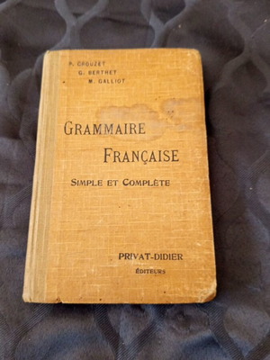 French Grammar Book 1939 used with moisture stain on cover
