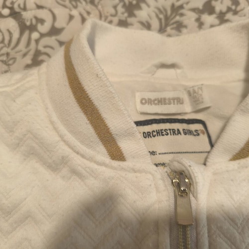 Orchestra jacket size 8 used, white and gold