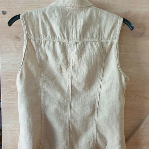 BSB sleeveless beige linen shirt