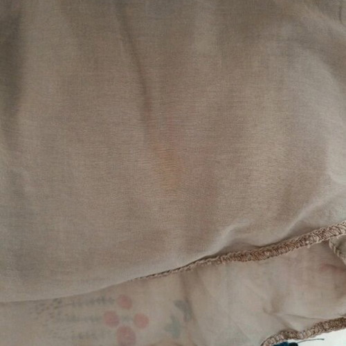 Iso strapless dress like new, beige with silk belt and beehive back