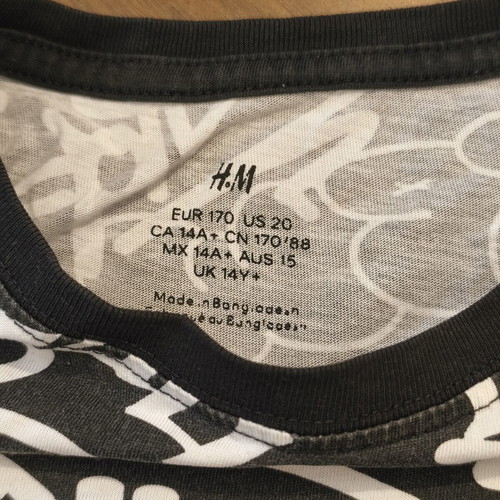 H&M Kids' Short Sleeve T-Shirt 170cm 14 Years Used, Cotton