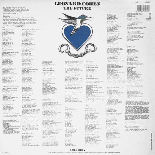 Leonard Cohen The Future vinyl record used, rock