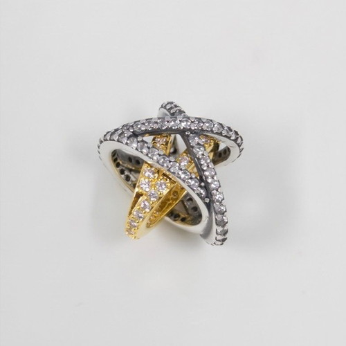 Pandora Sparkling Crossover Star Charm S925 ALE new, gold and silver