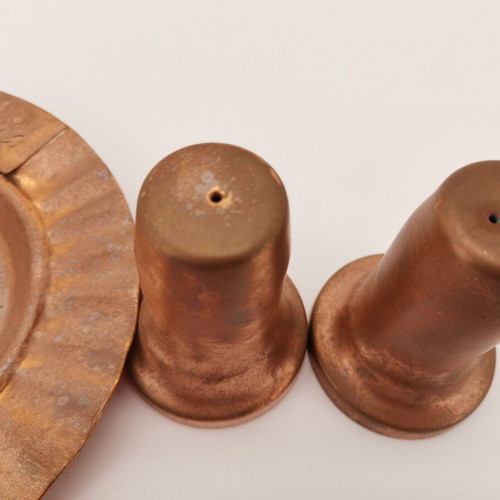 Salt shaker pepper shaker ashtray used copper Zambia