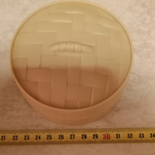 Round plastic storage box new, hermetic closure, 5cm height