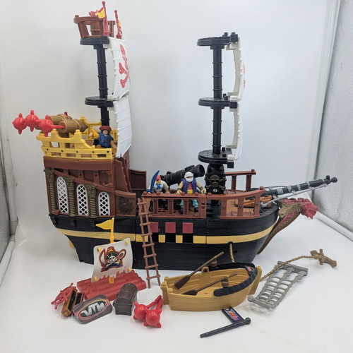 Fisher Price Imaginext Pirate Raider Ship used, some missing parts