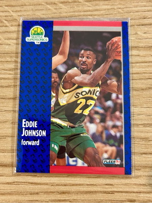 Κάρτα Eddie Johnson Seattle SuperSonics NBA Fleer 1991 μεταχειρισμένη