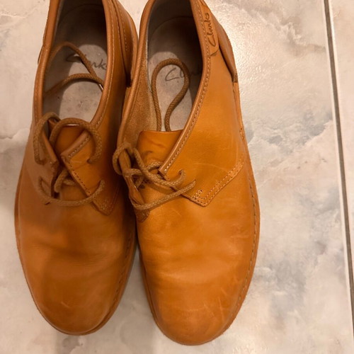 Clarks men's shoes used, beige, size 43