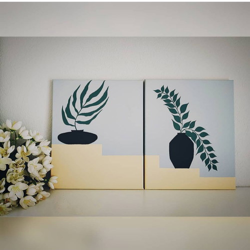 Diptych paintings new, acrylic on canvas