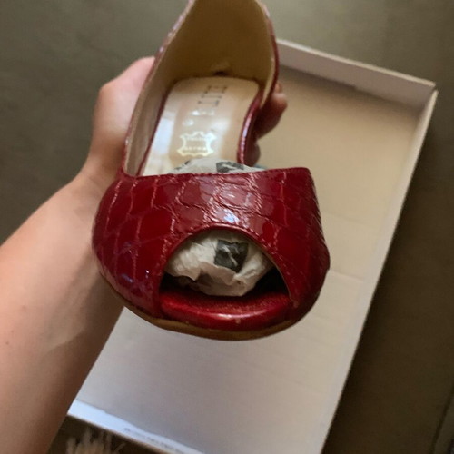 Elite heels like new, red, genuine leather, size 36