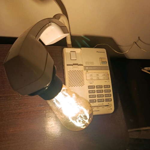 Handmade table lamp custom order made from 1999 telephone