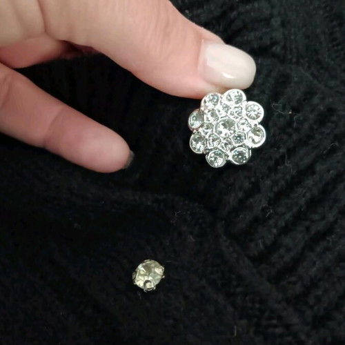Kate London cardigan like new, black with cable knit and rhinestones