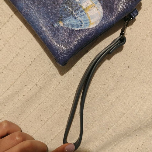 Y Not? Wristlet clutch new, white and blue