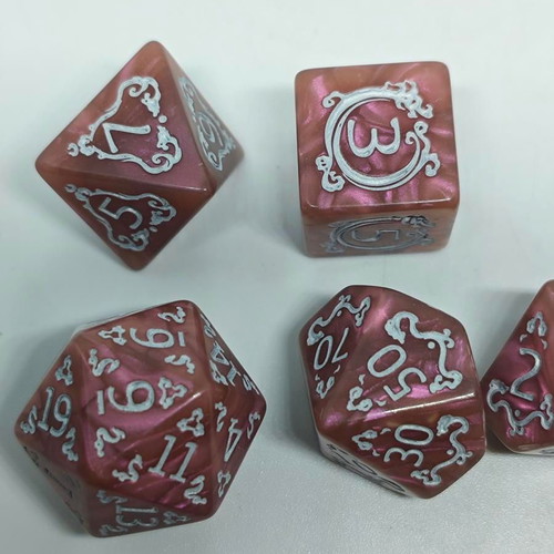 Dragon’s Breath RPG dice set like new with pearly finish