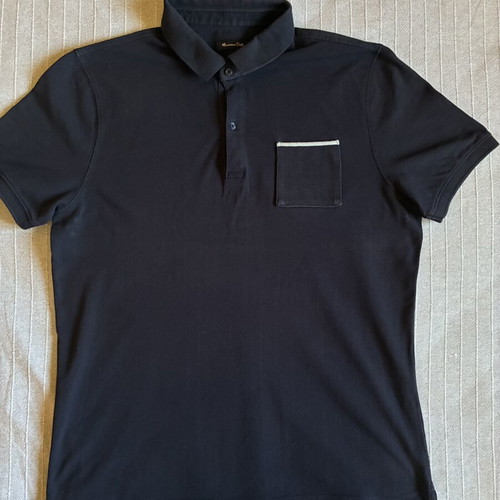 Massimo Dutti Black Short Sleeve Polo Shirt L, like new