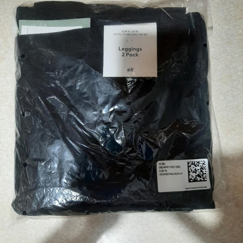 H&M leggings 2 pack size XL black new