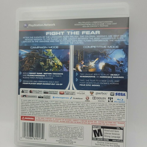 Aliens Colonial Marines Limited Edition for PlayStation 3 like new