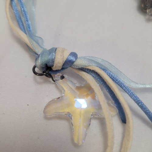 Starfish necklace, summer style, women's