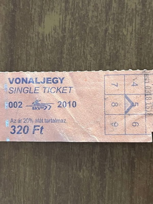 BKV Budapest Metro and Bus Ticket 2010 used