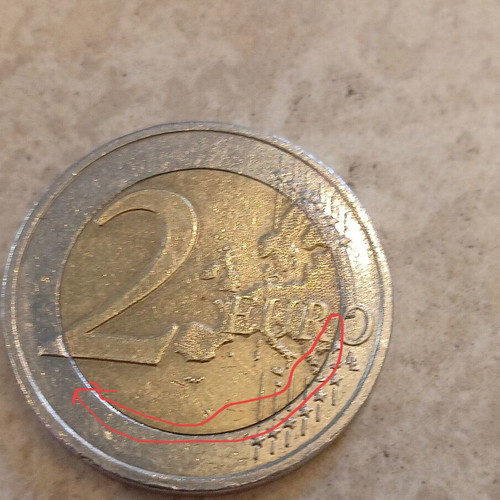 Greek commemorative 2 euro coin 2020 used with errors