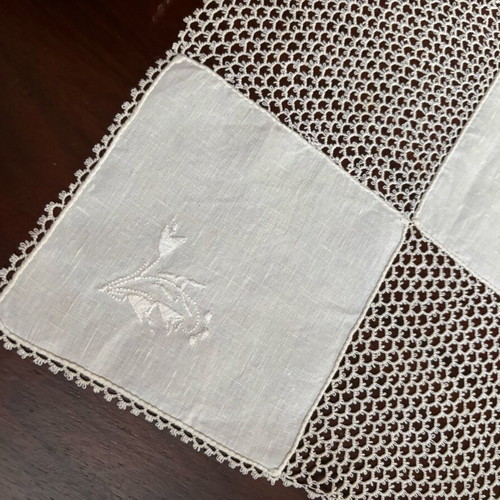Handmade needle lace napkins new, set of 3 pieces