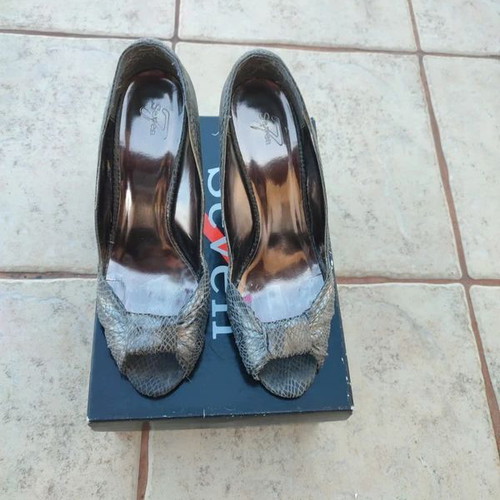 Peep-toe shoes Seven snakeskin effect size 38 used, grey