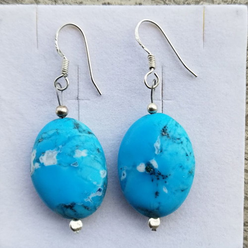 925 Turquoise Earrings new, silver with stones