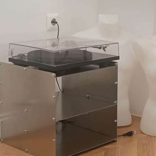 Steel coffee table bedside hi-fi rack industrial Bauhaus