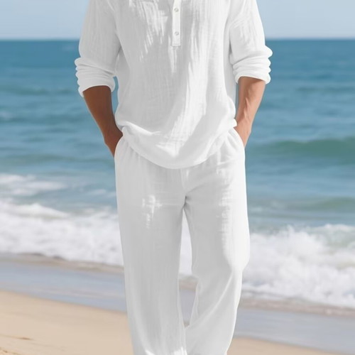 Men's linen set new, white, size L by Abrand Jeans