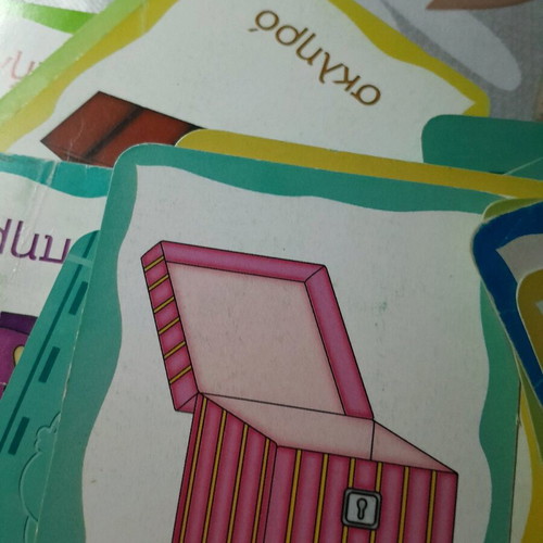 Educational cards used, over 100 pieces