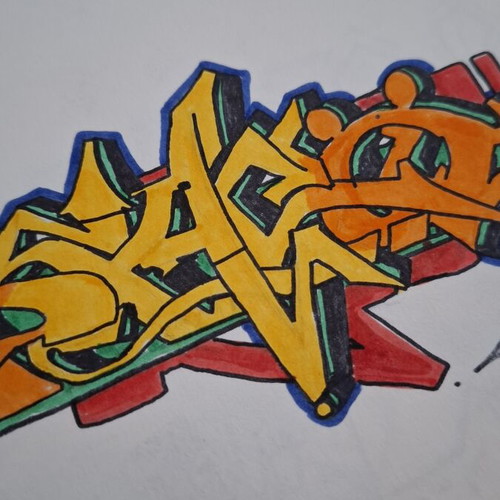 Graffiti colour sketch artwork on thick paper new